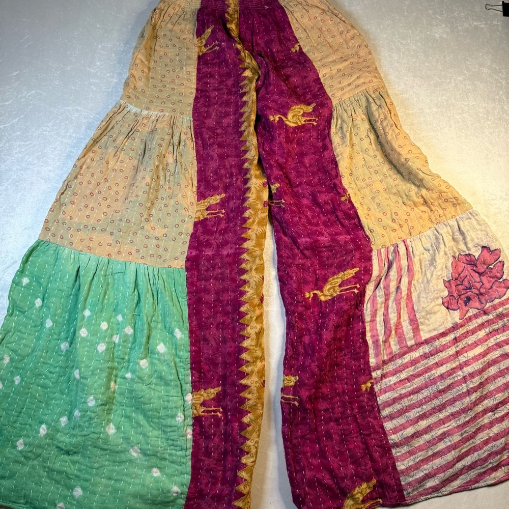 Colorful Patchwork Wide Leg hippie pants